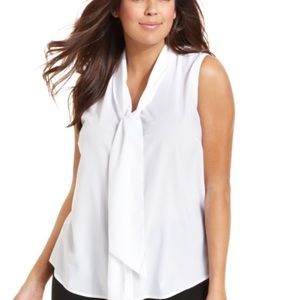 3 for $20! CK- sleeveless bow tie- Suit blouse